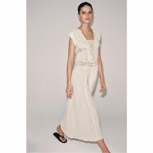 New w/ Tags Zara Collection Pleated Lace Dress